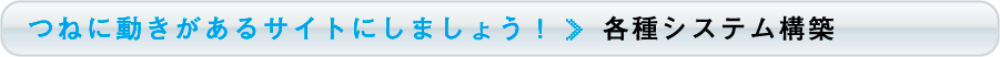 つねに動きが有るサイトにしましょう!　»　各種システム構築